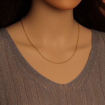 18K Gold Finished Gold Singapore Chain Necklace, sku#JD05