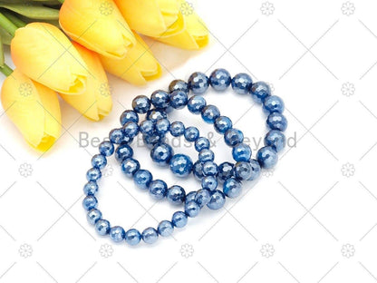 Mystic Blue Agate Stretchy Bracelet, EF72