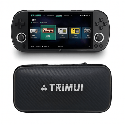 Protective Carrying Case for Trimui Smart Pro and Nintendo 3DS | Hard Shell Storage Bag with Tempered Glass Screen Protector