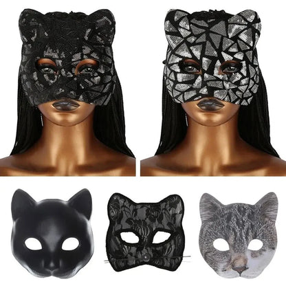 Cat Girl Half Face Party Mask | EVA Masquerade and Cosplay Accessory