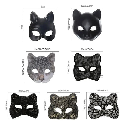 Cat Girl Half Face Party Mask | EVA Masquerade and Cosplay Accessory