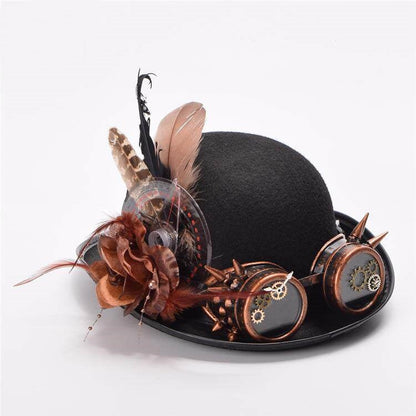 Lolita Dark-style Vintage Glasses And Feathered Hat Photo Prop