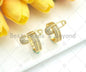 CZ Fancy Safety Pin Open Ring, Sku#LD51