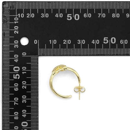 Gold X On Thick Hoop Earrings, Sku#LK849