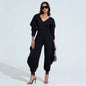 Sexy Long-sleeve Bodycon Jumpsuit With A Tight-fitting V-neck