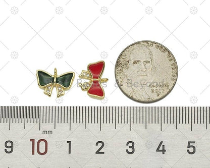 CZ Micro Pave Colorful Enamel Bowknot Shape Pendant,18K Gold Filled Bowknot Charm, Necklace Bracelet Charm Pendant, Sku#LD192