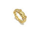 Gold Twisted Chuny Ring, CZ Pave Ring, SKU#X214