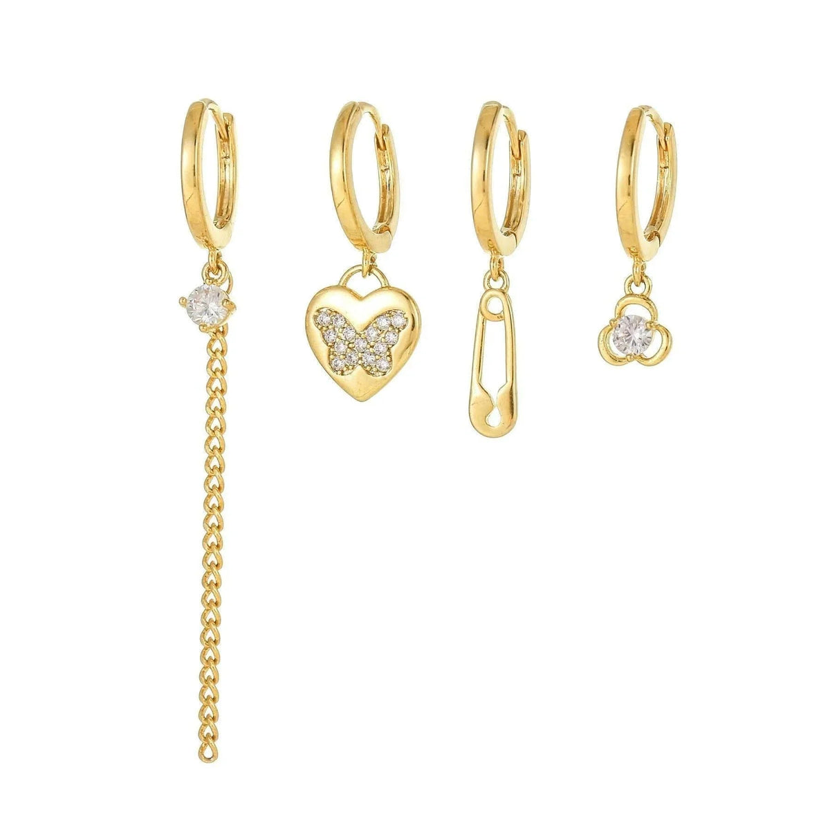 Multi Sets of Chic Star&Moon Earrings, 3-6pcs, 18k Gold Plated Stud Drop Hoop Huggie Cuff Chain, S925 Needle