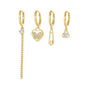 Multi Sets of Chic Star&Moon Earrings, 3-6pcs, 18k Gold Plated Stud Drop Hoop Huggie Cuff Chain, S925 Needle