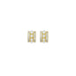 CZ White Pearl Gold Tube Charm Space Beads, Sku#A423