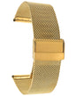 Bandini Mesh Watch Band Stainless Steel Watch Band Metal Watch Bands For Women/Men Fold Over Watch Band Clasp Adjustable Length Watch Strap 12mm Watch Band Gold Tone Watch Band/Fine Mesh