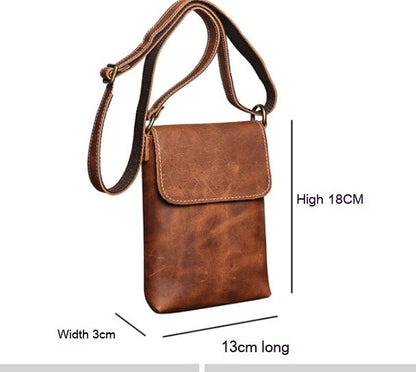 Crazy Horse Leather Crossbody Shoulder Bag
