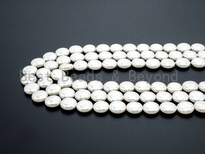 Natural Mother of Pearl beads,  White Pearl Coin, Sku#T59
