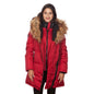Celsius Women's Faux Fur Hooded Biker Style Puffy Coat