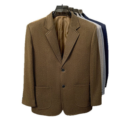 Lightly Mature-style Casual Mens Heavy Wool Suit For Spring And Autumn