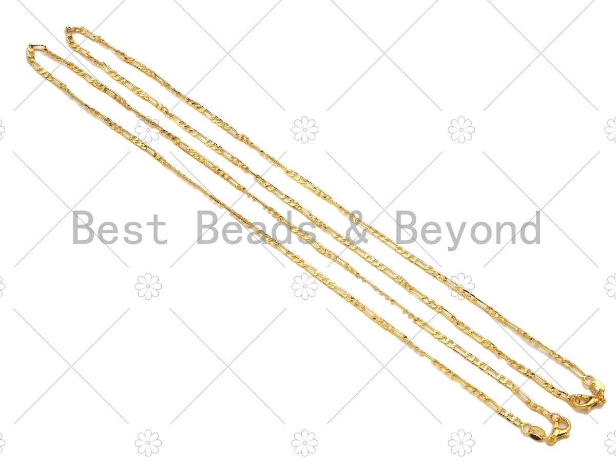 18K Gold Finished Figaro Chain Necklace,SKU#JD04/LD593