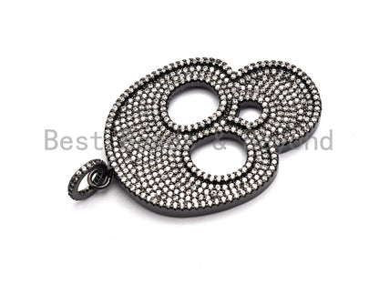 CZ Clear/Black Micro Pave Skull Pendant, CZ Pave Pendant, Go