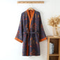 Pure Cotton Jacquard Chinese Style Belt Nightgown