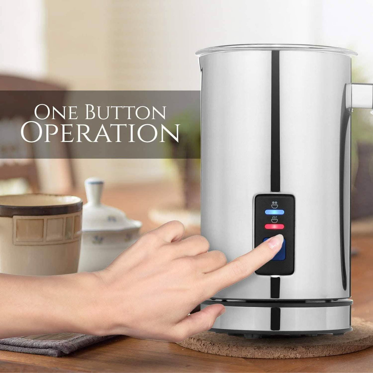 Chef's Star Milk Frother - Automatic Foam Maker & Creamer For Hot Or Cold Milk Steamer