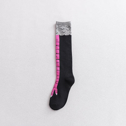 Chicken Claw Socks Women's Over Knee Socks Ostrich Pattern Knee Legs Chicken Feet Long Tube
