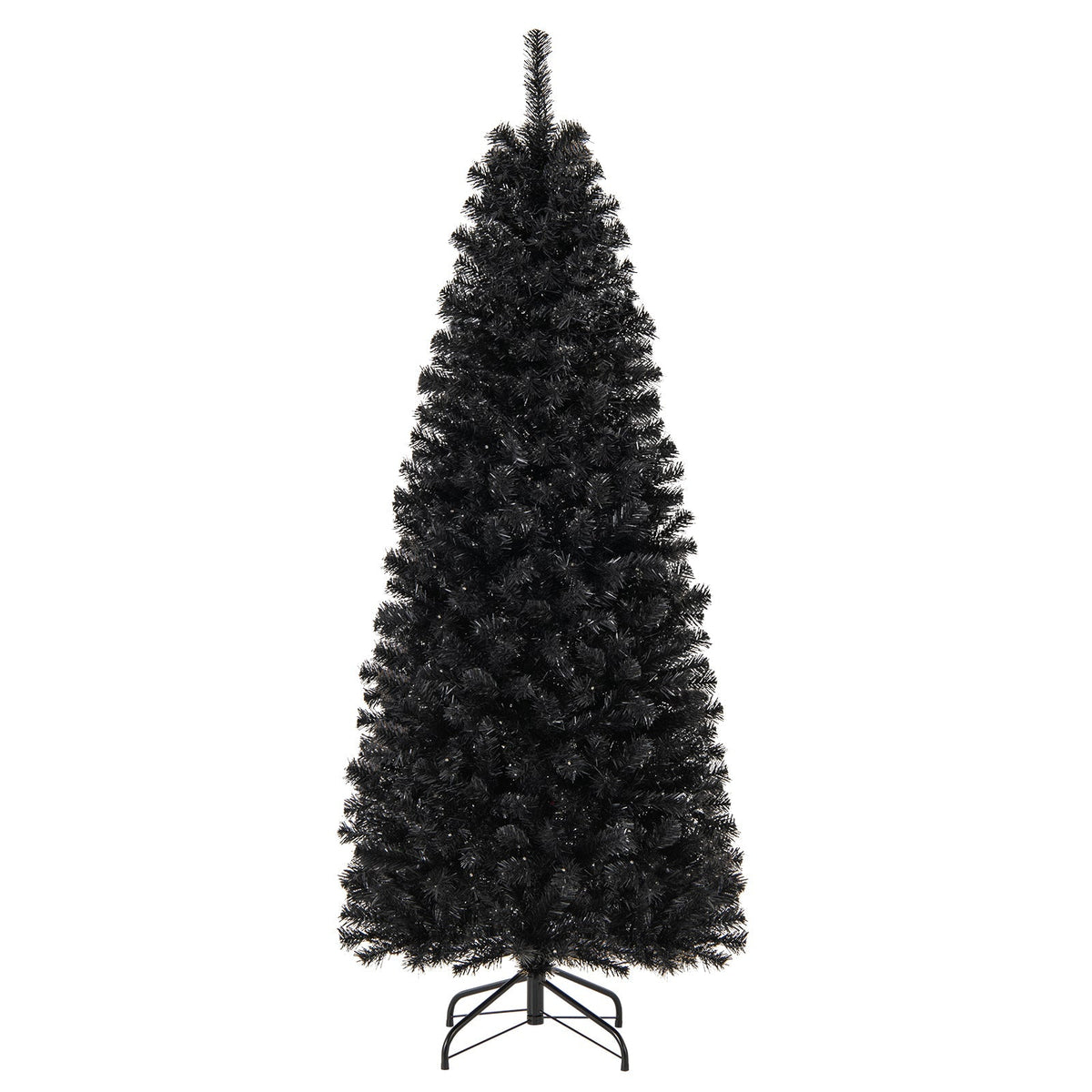 Pre-lit Christmas Halloween Tree with PVC Branch Tips and Warm White Lights