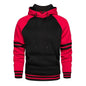 Cool Men's Patchwork Hooded Sweatshirt Hoodies Sport Clothing Casual Loose Fleece Warm Streetwear Modern Male Fashion Autumn Winter Outwear  Long Sleeve Pleated Comfy Round Neck Mens Sweatshirts Workout Sport Casual Hoodie