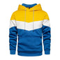 Cool Men's Patchwork Hooded Sweatshirt Hoodies Sport Clothing Casual Loose Fleece Warm Streetwear Modern Male Fashion Autumn Winter Outwear  Long Sleeve Pleated Comfy Round Neck Mens Sweatshirts Workout Sport Casual Hoodie