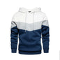 Cool Men's Patchwork Hooded Sweatshirt Hoodies Sport Clothing Casual Loose Fleece Warm Streetwear Modern Male Fashion Autumn Winter Outwear  Long Sleeve Pleated Comfy Round Neck Mens Sweatshirts Workout Sport Casual Hoodie