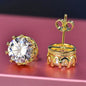 Cubic Zirconia Crown Stud Earrings