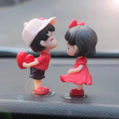 Cute Couple Car Dashboard Ornaments | Romantic Resin Figurines for Car and Home Decoration