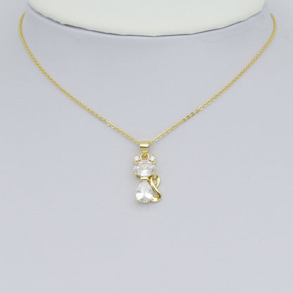 Crystal Cute Cat  Charm Pendant, Sku#LK1015
