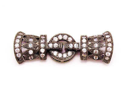 CZ Clear Micro Paved Fold Over Buckle Clasp/Buckle Interlock