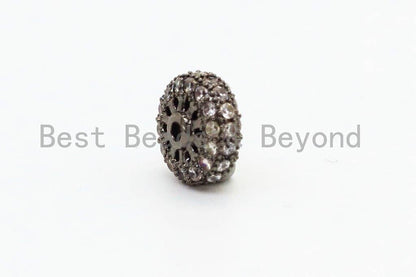 CZ Micro Pave Spacer Beads, Rondelle Spacer Beads,Sku#G48
