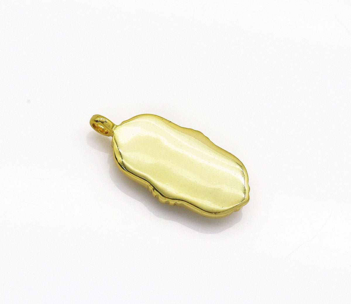 CZ Enamel Long Oval Charm, Sku#LY17