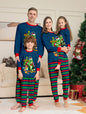 Tyrannosaurus Letter Christmas Tree Printing Parent-child Suit Pajamas