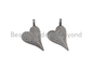 Antique Silver Tone Heart Pendant, X132