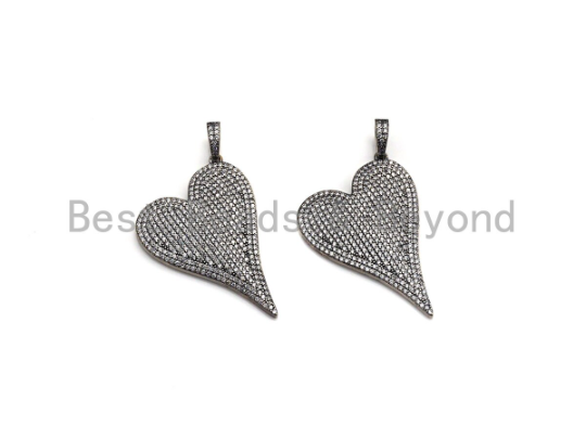 Antique Silver Tone Heart Pendant, X132