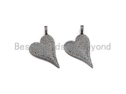 Antique Silver Tone Heart Pendant, X132