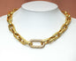 Chunky Chain Necklace with CZ Clasp, Sku#CL17