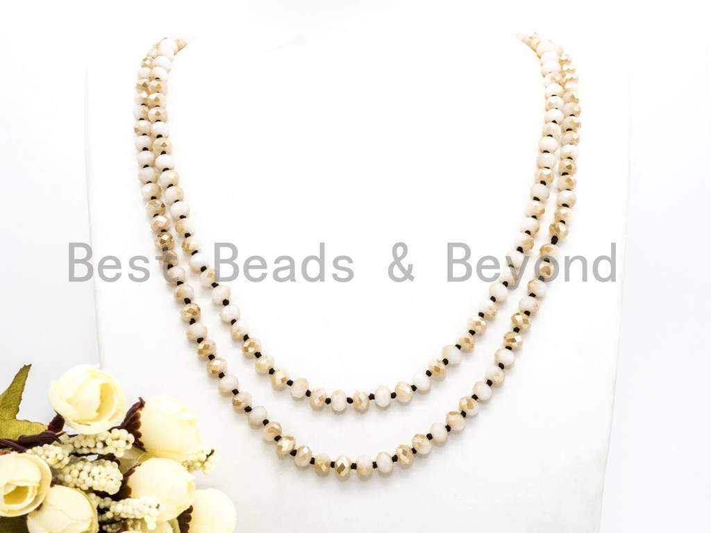 36"/60" Long-Knotted Champagne White, SKU#D11