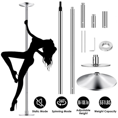 Stripper Dance Pole: Spinning & Static Modes