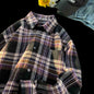 New Japanese-style Retro Color-block Design Loose-fit Shirt