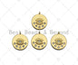 Clear CZ Micro Pave Evil Eye on Disc Pendant/Charm, Lucky Eye Cubic Zirconia Pendant, Real Gold Plated Charm Pendant,18x21mm,Sku#L303