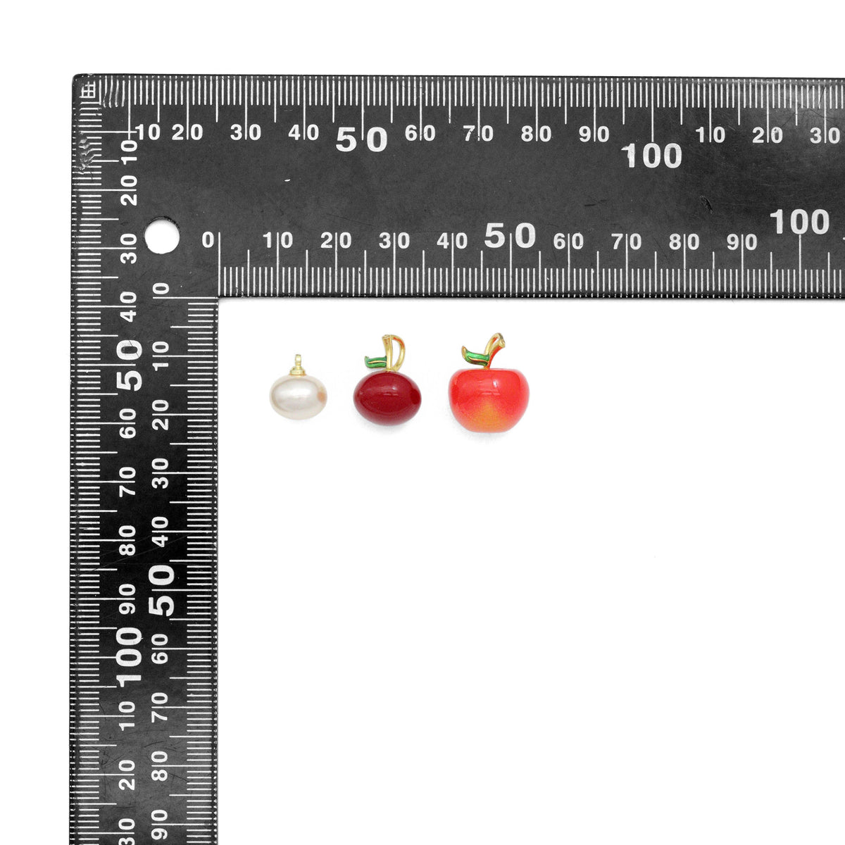 White Pearl Red Apple Charm Pendant,Sku#A489