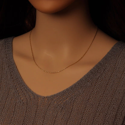 Twisted Dainty Gold Adjustable Chain Necklace, Sku#LD588/LD487