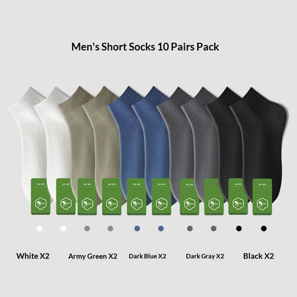 Men's Pure Cotton Odor-Resistant Sweat-Absorbent Mid-Calf Socks For Summer