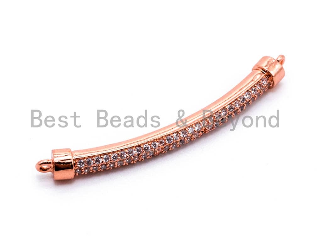 Clear CZ Micro Pave Curved Bar Connector, sku#M218