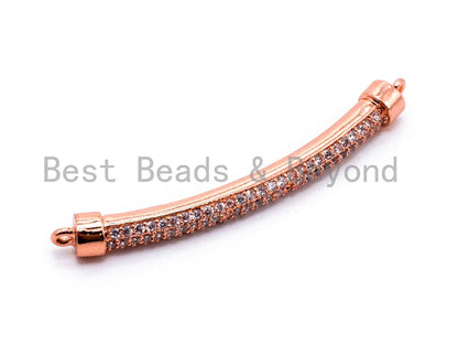 Clear CZ Micro Pave Curved Bar Connector, sku#M218