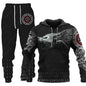 Animal-print Hooded Pullover Sweatshirt And Menswomens Sportswear Set