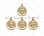 CZ Micro Pave Hug Heart On Round Ring Shape Pendant/Charm,CZ 14K Dainty Gold Charm, Necklace Bracelet Charm Pendant,16x19mm,Sku#CP18